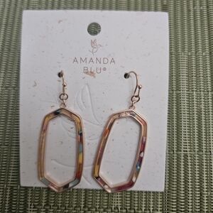 Amanda Blu Rose Gold Hexagon Drop Multicolor Earrings
